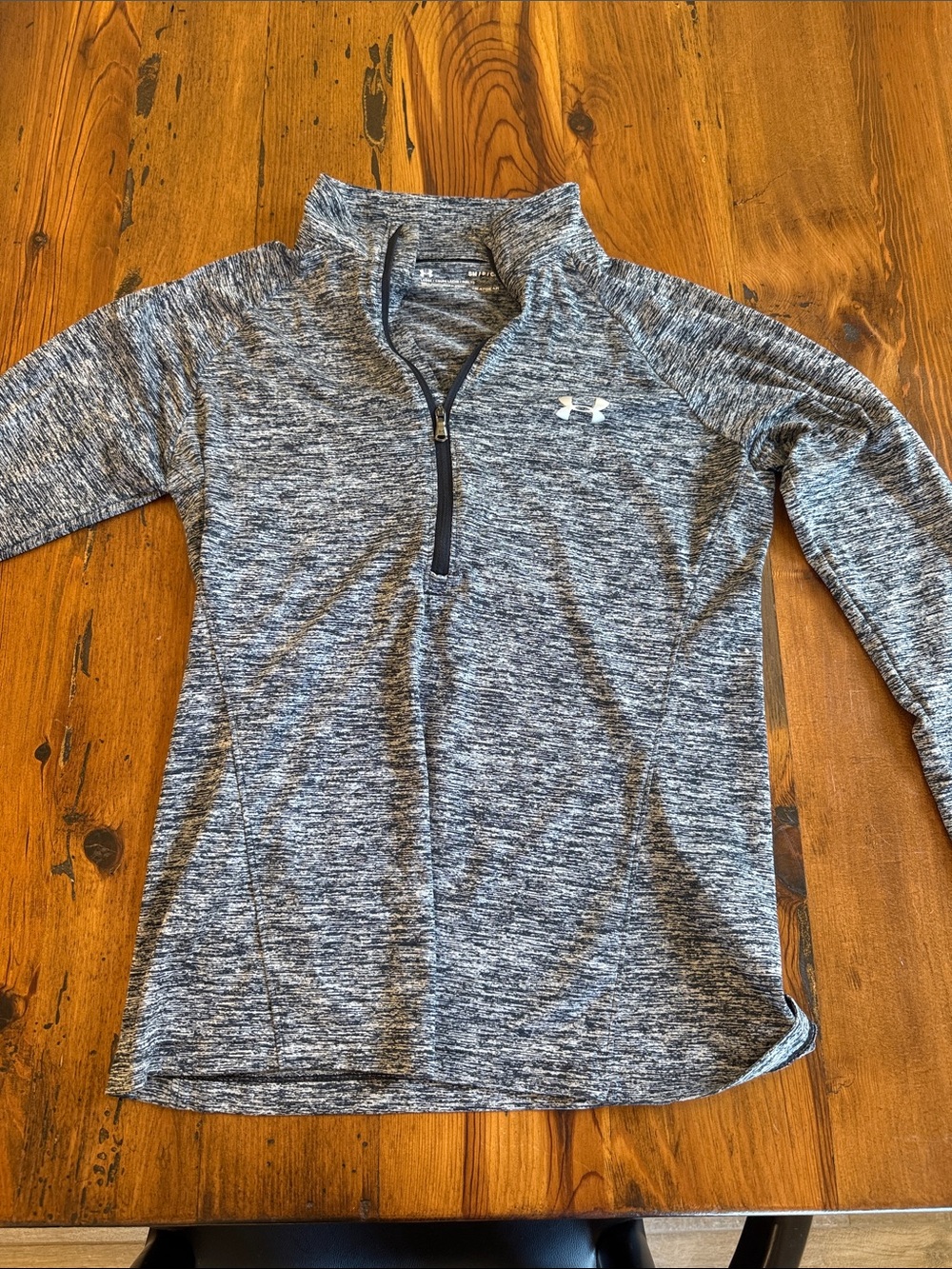 Under Armour Girls Heather Gray Quarter-Zip Pullover